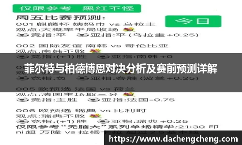菲尔特与柏德博恩对决分析及赛前预测详解